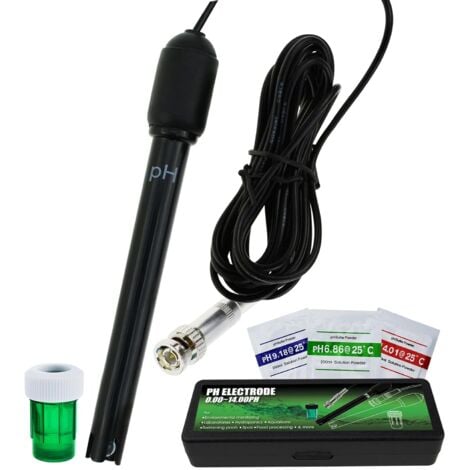 Longue Corps pH Électrode avec BNC Prise Sonde 300cm Câble 0-14pH pour pH Mètre, pH Manette pH Dispositif Économique Capteur