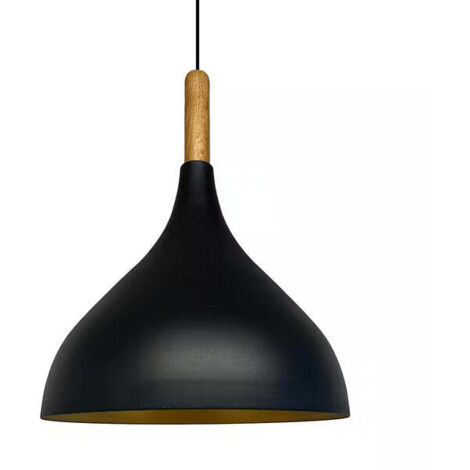Longue Lampe à Suspension Noire Simple, Lustre de Tête de Lit en Bois, Lampe de Salon, de Cuisine, de Café, de Restaurant, Lustre de Chambre D'enfant