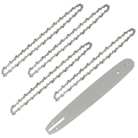 Longueur de Guide-chaîne 35 cm avec 4 Chaînes de Tronçonneuses, 52 Maillons / Entraineurs, Pas de 3/8\", Jauge 0,05\" (1,3 mm)