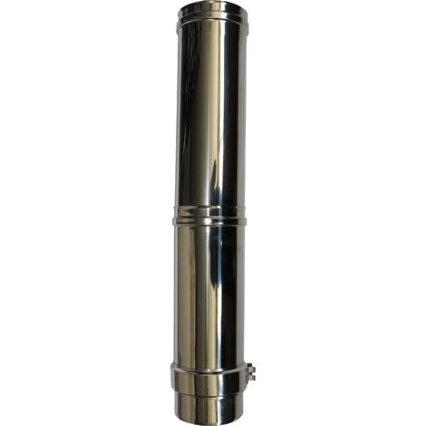 Longueur droite ajustable simple paroi inox de 370 à 560mm - Ø 180