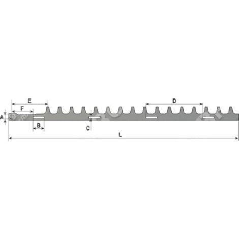 Longueur lame supérieure 835 mm Coupe simple pour taille-haie COMPATIBLE GREEN LINE - 016006