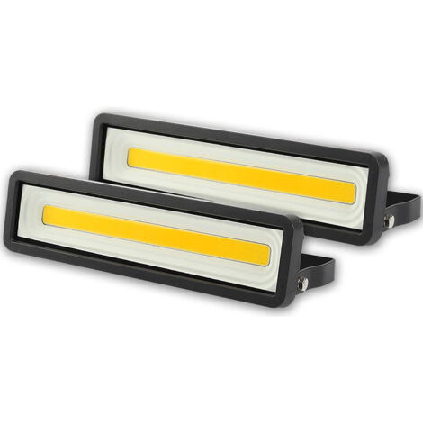Longziming – Lot de 2 projecteurs LED 50W 4000LM – Éclairage de sécurité blanc chaud 3000K – IP66 étanche pour terrasse et jardin
