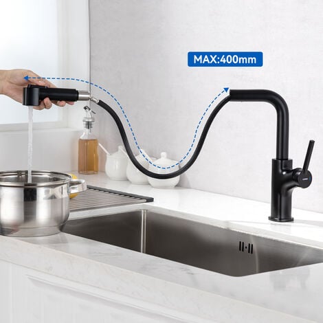TIMACO Touch On Sensor Schwarz Wasserhahn Küchenarmatur mit Ausziehbare  Brause 360° Schwenkbar Mischbatterien für Armatur Einhandmischer für Küchen  Spüle Spültischarmatur : : Baumarkt