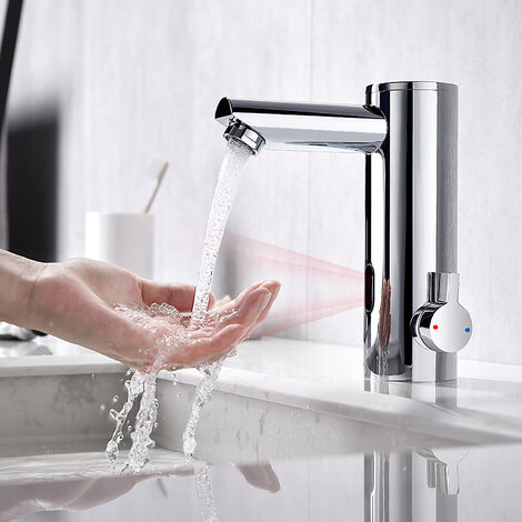Lonheo Infrarot-Sensor-Armaturen Automatik Berührungslos Wasserhahn Bad, Waschbecken Mischbatterie Badarmatur Waschtischarmatur Einhebelmischer für Badezimmer