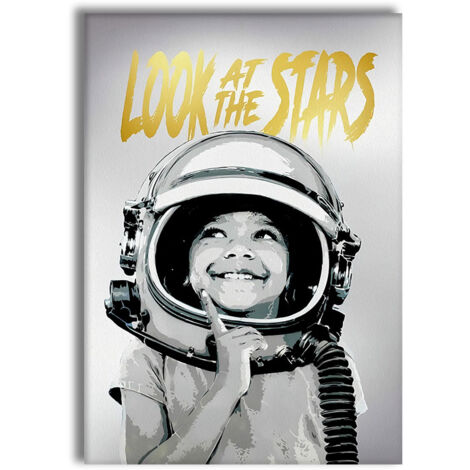 Look At The Stars -  Quadro Canvas Contemporaneo su telaio in legno - Misura: 70x100 cm