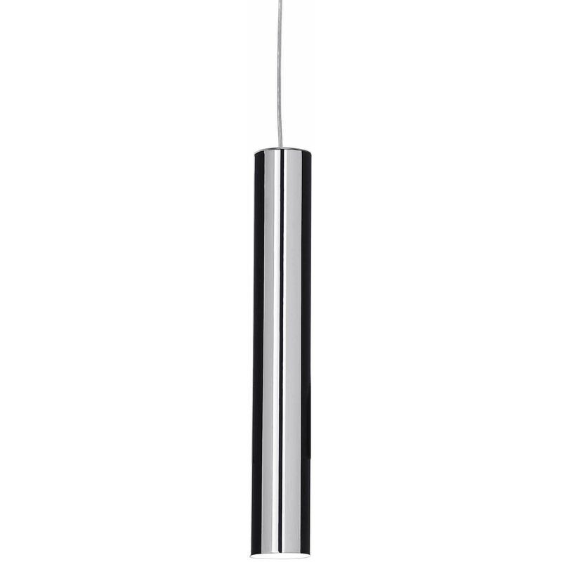 01-ideal Lux - LOOK chrome pendant light 1 bulb