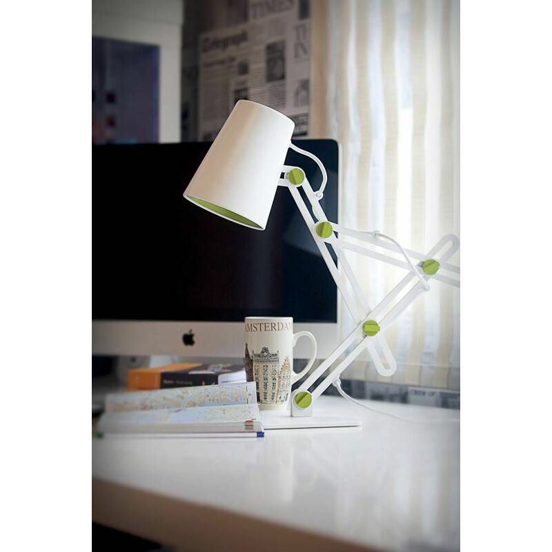 Looker Table Lamp 1 Bulb E27, matt white / green