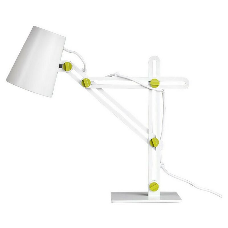 Inspired Mantra - Looker - Table Task Lamp 1 Light E27, Matt White, Green