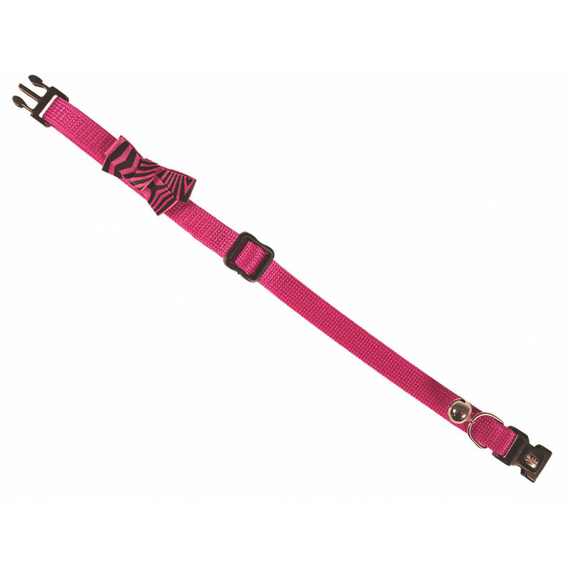 

LOOP collar de gato rosa con pajarita. 20-30cm x 10mm