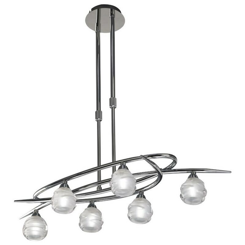 Inspired Mantra - Loop - Telescopic Semi Flush Convertible 6 Light G9 ECO, Polished Chrome