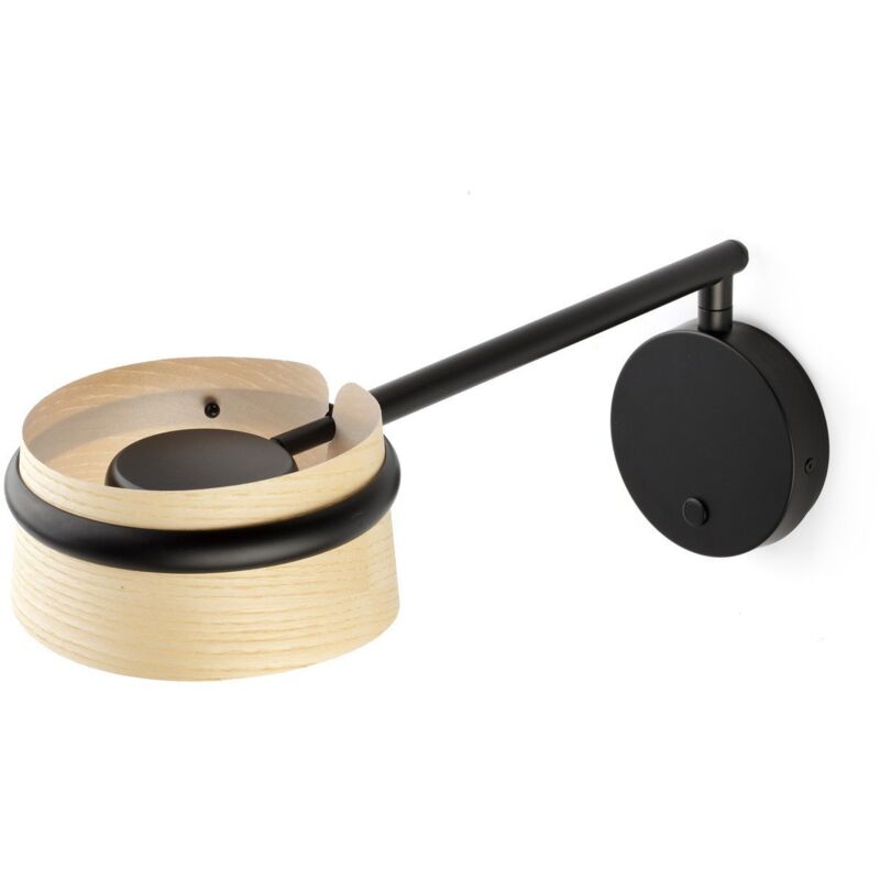 

Faro Barcelona - LOOP LED Aplique de pared fresno con brazo articulado - NEGRO MATE