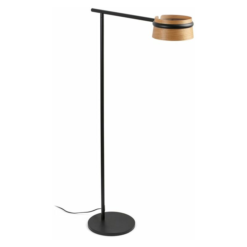 

Lampara pie de salon LOOP 29569 negro/madera cerezo - Faro Barcelona