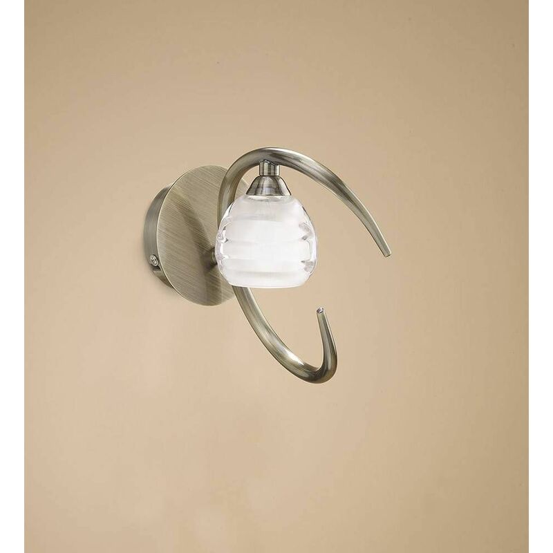 Loop wall light with switch 1 G9 ECO bulb, antique brass