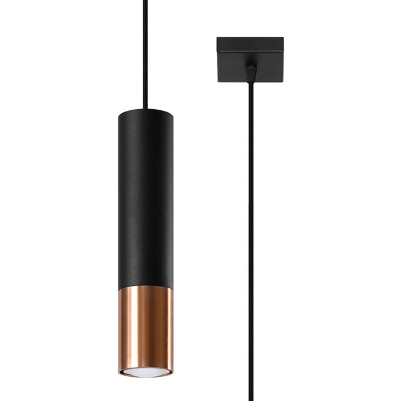 Sollux - loopez 1 black/copper pendant lamp
