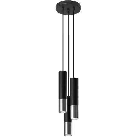 LOOPEZ 3P black/chrome pendant lamp
