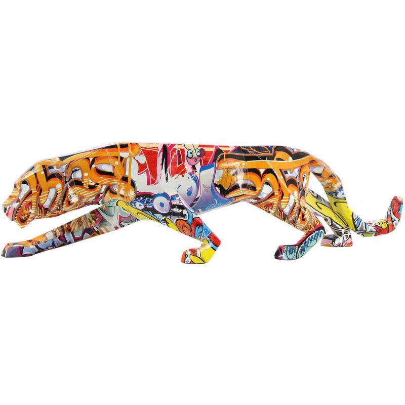 Léopard en résine Graffiti 47 x 9 x 14 cm