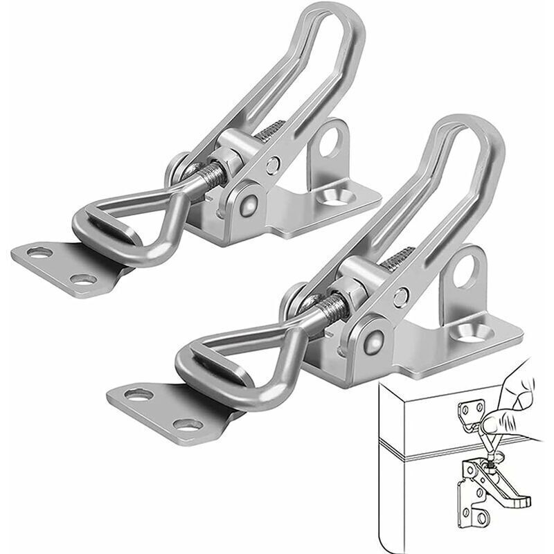 Loquet à bascule en fer, loquet à bascule métallique, loquet à bascule, antirouille, fixation robuste, loquet à pince, loquet à bascule, pour