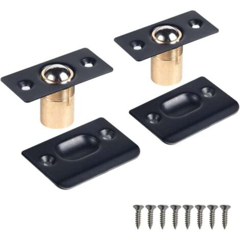 Loquet à Bille de Porte, Réglable Fermeture à Bille Verrou de Boule de Porte en Acier Inoxydable Cuisine Domicile Placard Penderie Porte Armoire Placard (2 PCS en noir)