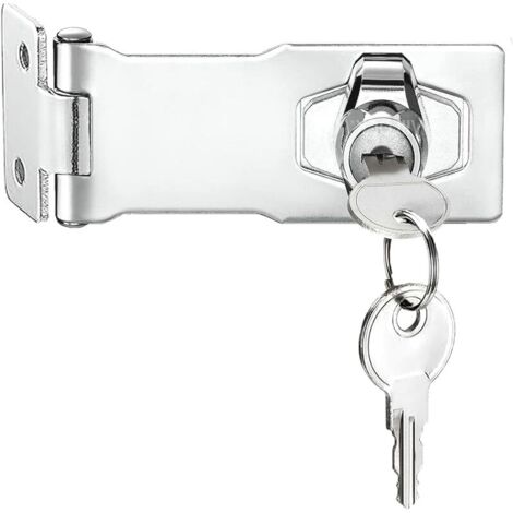 Loquet à clé à angle droit de 90 degrés, loquet à clé avec bouton à molette, loquet de verrouillage à clé, loquets pour abris de jardin, loquet de porte (3 Inch Silver)