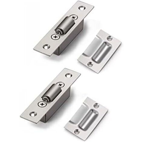 Loquet à Rouleaux de Porte en Acier Inox Dissimulés Mortaise Taille Rouleau Loquetaux pour Armoire Cuisine Salle de Bain Chambre Placards Meubles 4 Ensembles