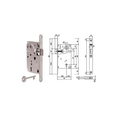 Loquet central Compass Lock uniquement bord rond chrome mat - bord chromé mat 50 mm (1010.50.34)