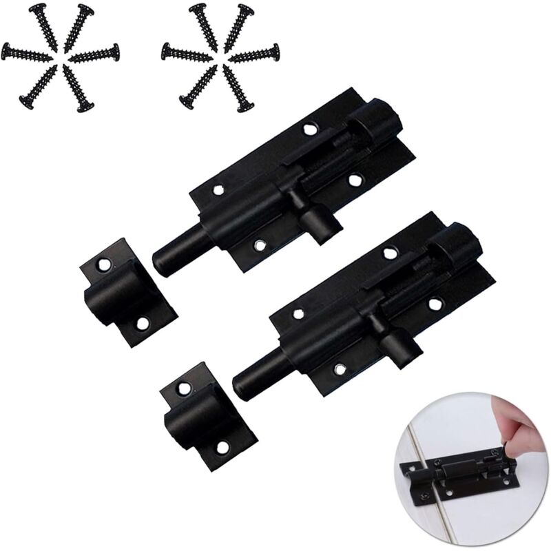 Loquet Coulissant, Boulon à Glissière, Boulons de Verrouillage de Porte, Loquet Porte, Loquet Porte Coulissante, Verrou de Porte, Boulon à Glissière