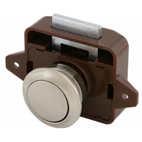 Loquet d'armoire à bouton-poussoir pour caravane de camping-car de camping-car (marron argenté)
