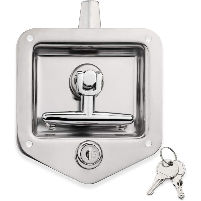 Loquet de boîte à outils – Loquet de boîte à outils de camion à poignée en T en acier inoxydable pour camping-cars, remorques et camions – Verrou de