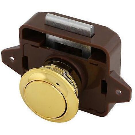 Loquet de meuble à bouton-poussoir pour camping-car, caravane (marron doré)