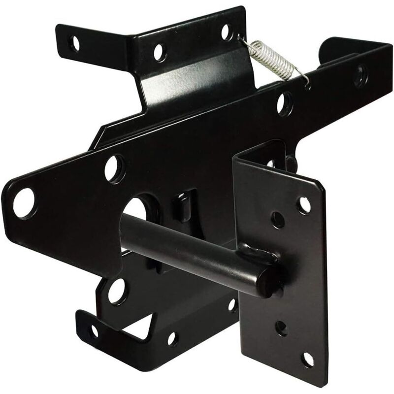 Loquet de portail autobloquant robuste à levier automatique pour clôture en bois/PVC, montage sur poteau, avec fixations, pour piscine, jardin, cour,