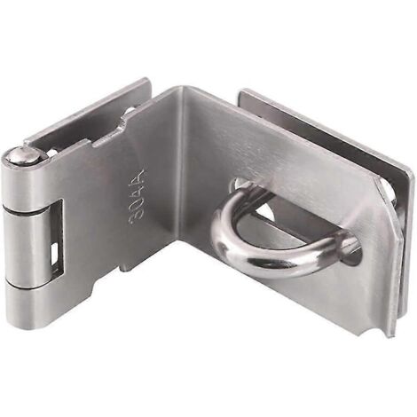 Loquet de porte à angle droit 90° en acier inoxydable, verrou de sécurité à moraillon pour porte coulissante/à barre.