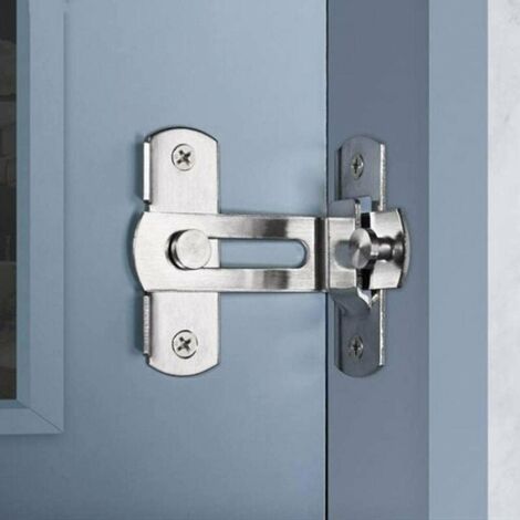Loquet de porte à angle droit à 90 degrés Boucle de verrouillage Vis de verrouillage Vis à barillet de loquet coulissant avec vis pour portes et fenêtres de toilettes