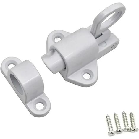 Loquet de porte à rebond, verrou à ressort de sécurité, adapté aux portes en bois, fenêtres et portes de placard (blanc)
