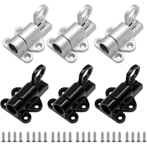 Loquet de porte automatique, 6 pièces, loquet de porte en aluminium, serrure de fenêtre, petit loquet épais avec vis, boulon de verrouillage à ressort