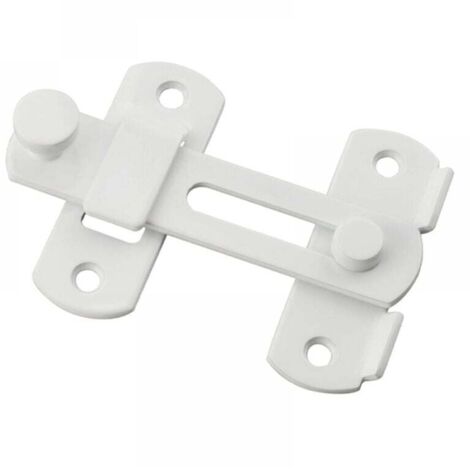 Loquet de porte basculant robuste, serrure de sécurité coulissante pour grange, clôture en bois, blanc (petit modèle)