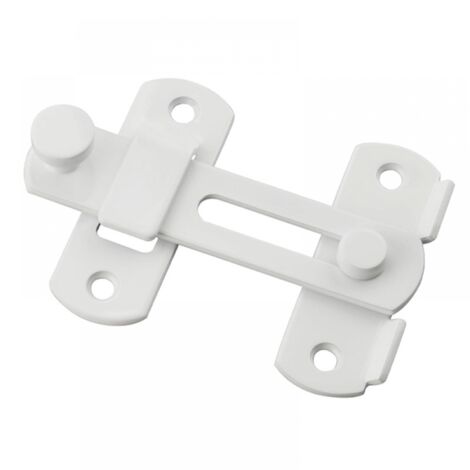 Loquet de porte basculant robuste, serrure de sécurité coulissante pour grange, clôture en bois, blanc (petit modèle)