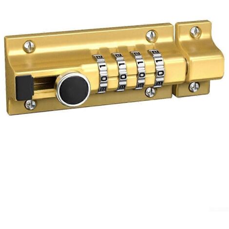 Loquet de porte combiné robuste et étanche, pour usage extérieur, finition dorée, très résistant aux intempéries, qualité industrielle.