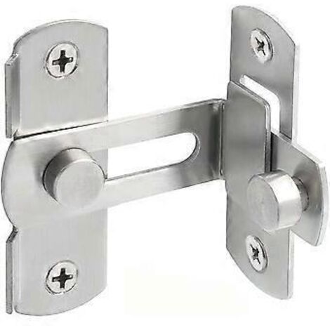 Loquet de porte coulissante de grange en acier inoxydable, angle droit à 90 degrés, verrou de sécurité pour porte, fenêtre, cave à vin, jardin, argent