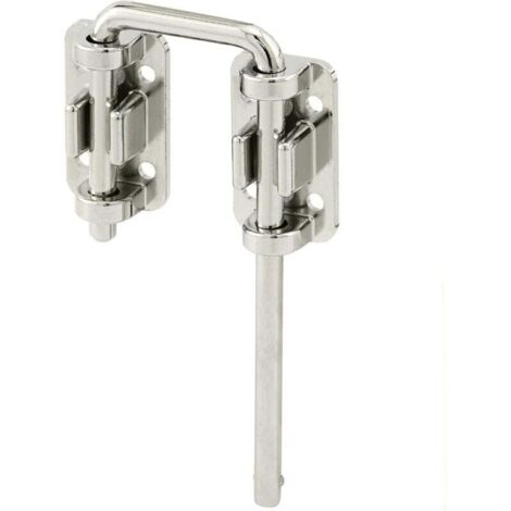 Loquet de porte coulissante pour patio - Améliore la sécurité de la maison et la sécurité des enfants, tige en acier trempé de 6 cm avec base moulée sous pression, chromée.