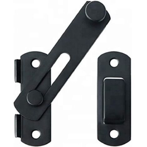 Loquet de porte en acier inoxydable de haute qualité, adapté aux portes et fenêtres coulissantes, loquets de porte de grange, adapté à une utilisation intérieure et extérieure (noir).