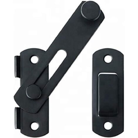 Loquet de porte en acier inoxydable de haute qualité, adapté aux portes et fenêtres coulissantes, loquets de porte de grange, adapté à une utilisation intérieure et extérieure (noir).