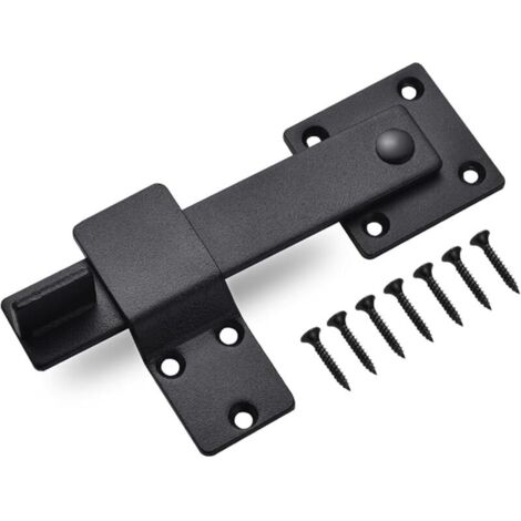 Loquet de porte en acier inoxydable, serrure de porte coulissante, serrure de porte basculante avec vis de réglage, loquet noir