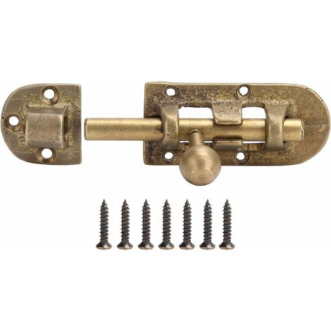 Loquet de porte en laiton Vintage boulons de fenêtre de porte ancienne boucle coulissante serrure de quincaillerie raccords pour porte, portes en bois