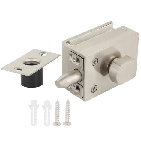 Loquet de Porte en Verre, Serrure de Porte en Verre en Alliage de Laiton + Zinc, Serrure de Serrure de Sol en Verre de 8 À 12 mm D’Épaisseur, pour Salle de Bain, Toilettes, Magasin, Bureau