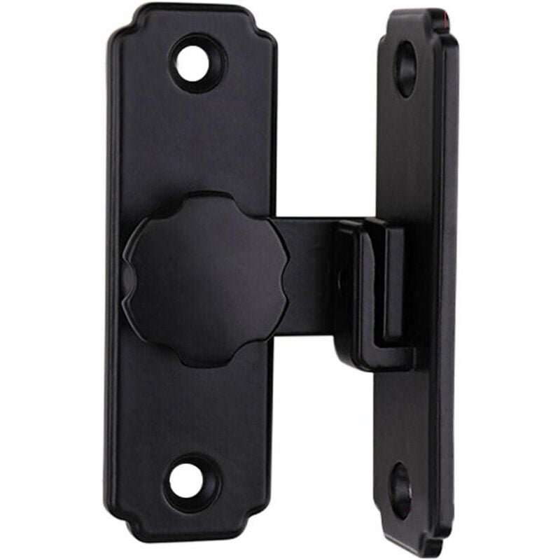 Loquet de porte, loquet de porte de grange, boucle à 90 degrés, loquet coulissant (noir, 81,5 x 45 mm)