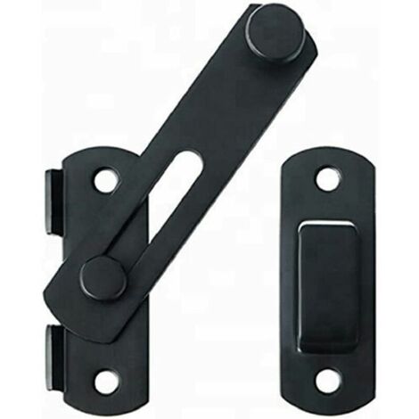 Loquet de porte Loquet de porte en acier inoxydable de haute qualité, adapté au loquet coulissant de porte et fenêtre loquet de grange, ménage, extérieur (Noir)