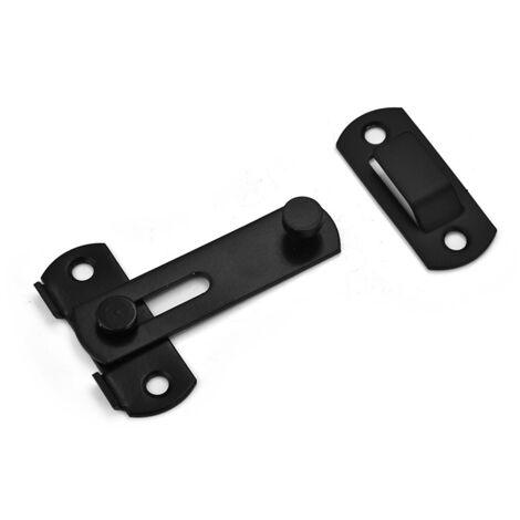 Loquet de porte Loquet de porte en acier inoxydable de haute qualité, adapté au loquet coulissant de porte et fenêtre loquet de grange, ménage, extérieur (Noir)