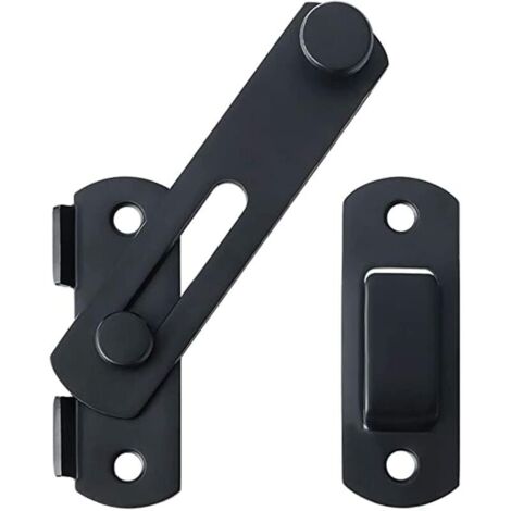 Loquet de porte Loquet de porte en acier inoxydable de haute qualité, adapté aux portes et fenêtres coulissantes Loquet de grange, ménage, extérieur (noir)