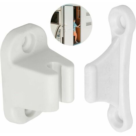 Loquet de Porte pour Caravane et Camping-Car,Serrure de Porte Blanche, Porte de Service et de Rangement, Sécurité de Porte de Camping-Car Derrui