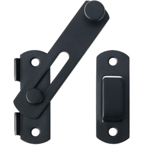 Loquet de porte rabattable robuste, verrou de porte de sécurité, noir